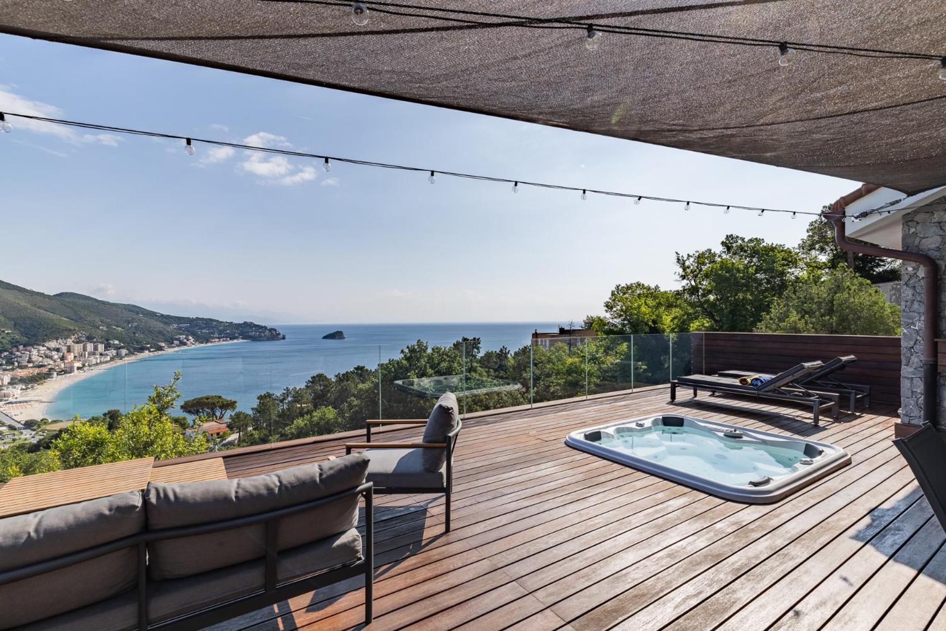 Spettacolare Vista Isola Terrazza E Idromassaggio Villa Noli Kültér fotó